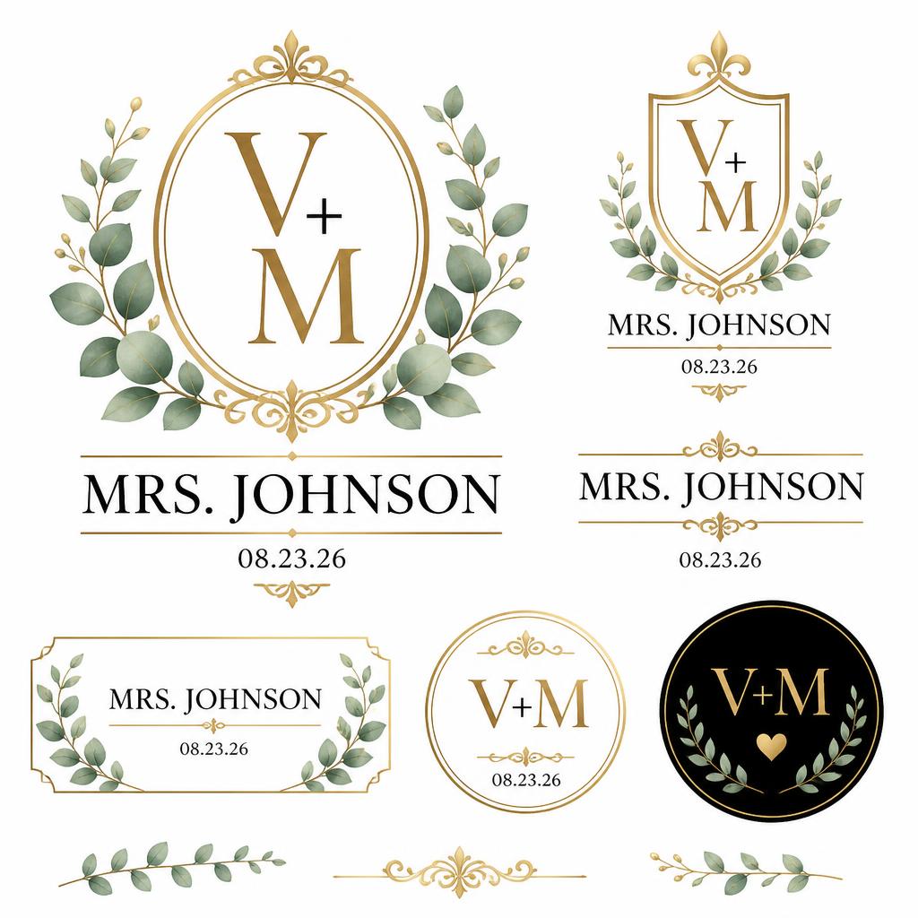 Bridal party transfer artwork